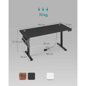 Electric Height Adjustable Desk - Black - Karrari