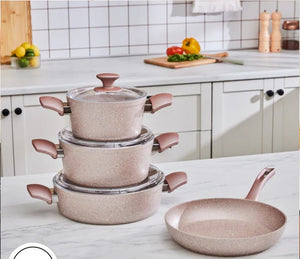 Karaca Biogranit Rosegold Induction Cookware Set – 7 Piece - Karrari