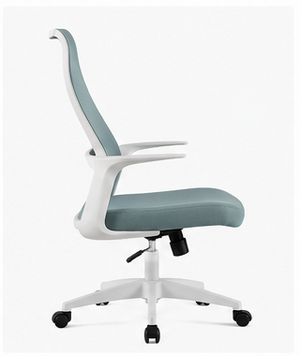 Ergonomic Office Chair – Light Blue Mesh Chair with White Base - Karrari