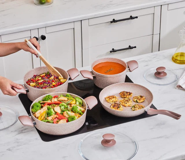 Karaca Biogranit Rosegold Induction Cookware Set – 7 Piece - Karrari