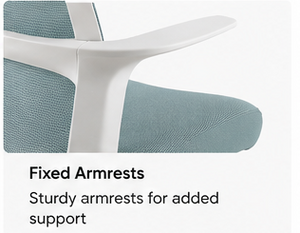 Ergonomic Office Chair – Light Blue Mesh Chair with White Base - Karrari