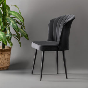 Velvet Black Chairs (set of 2) - Karrari