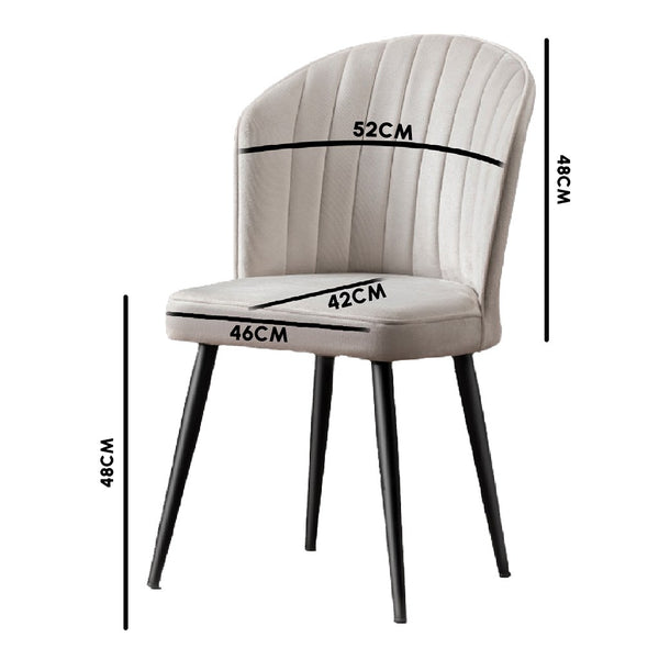 Velvet Cream Walnut Chair (set of 2) - Karrari