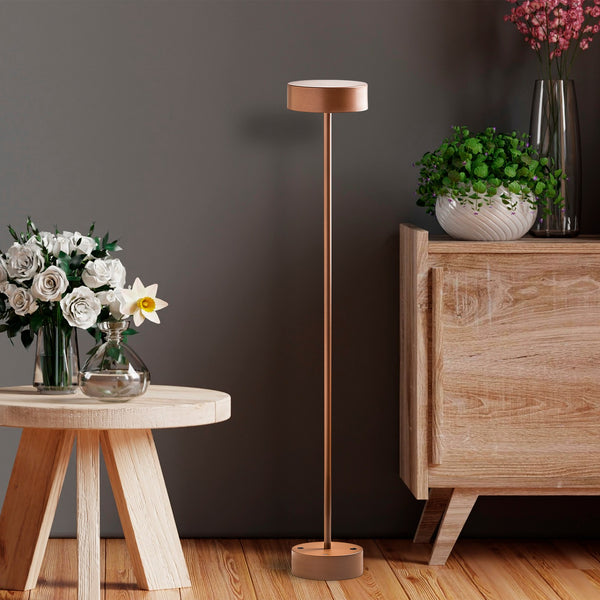 Copper LED Floor Lamp with Metal Body - Rechargeable - Karrari