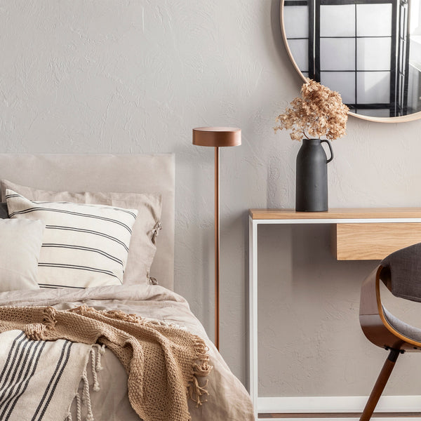 Copper LED Floor Lamp with Metal Body - Rechargeable - Karrari