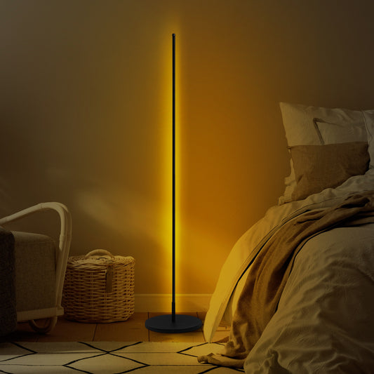 Minimalist LED Corner Floor Lamp – Ambient Mood Lighting