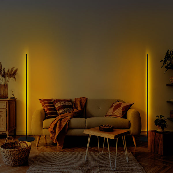 Minimalist LED Corner Floor Lamp – Ambient Mood - Karrari