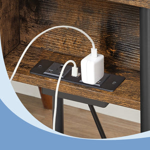 Narrow Side Table with 2 USB Ports
