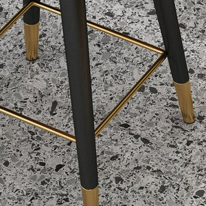 Upholstered Bar Stools – Orange Faux Leather with Black & Gold Legs (Set of 2) - Karrari