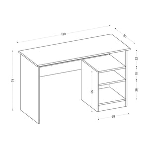 Alpine Modern Study Desk – Crisp White with Integrated Triple Shelving - Karrari