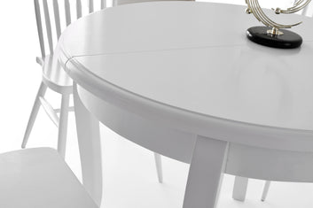 Begonya - Extendable round dining table - White