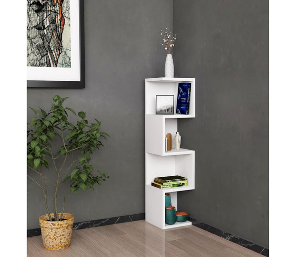 Geometric Accent Bookshelf | Modern Minimalist Pedestal - Karrari