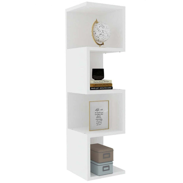 Geometric Accent Bookshelf | Modern Minimalist Pedestal - Karrari