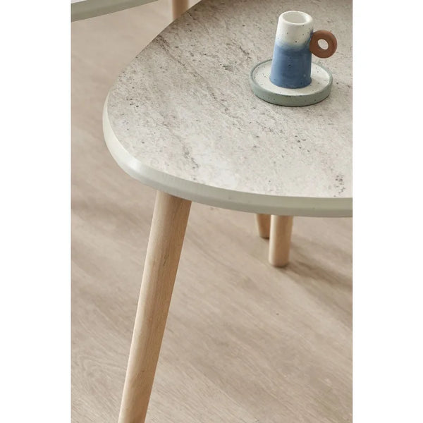 Modern Travertine Nesting Tables Set – 3 Pieces - Karrari