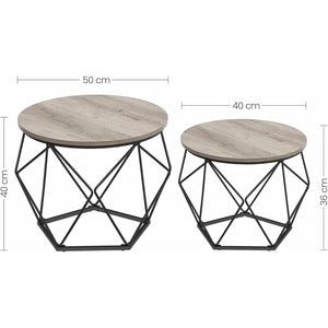 2-Piece Round Coffee Tables with Removable Tops - Karrari