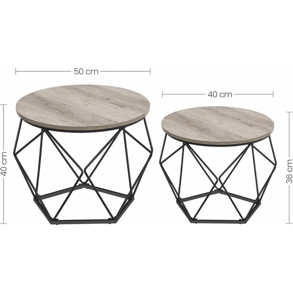 2-Piece Round Coffee Tables with Removable Tops - Karrari