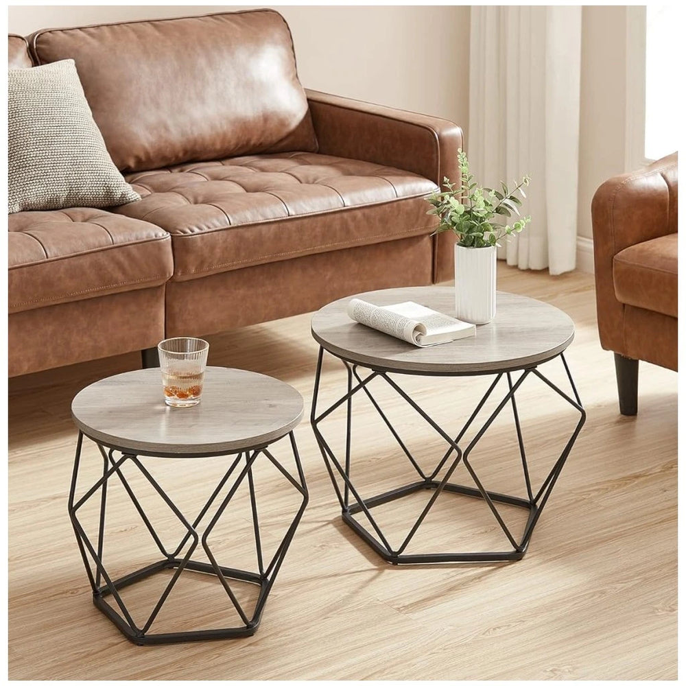 2-Piece Round Coffee Tables with Removable Tops - Karrari