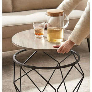 2-Piece Round Coffee Tables with Removable Tops - Karrari