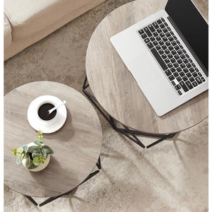 2-Piece Round Coffee Tables with Removable Tops - Karrari
