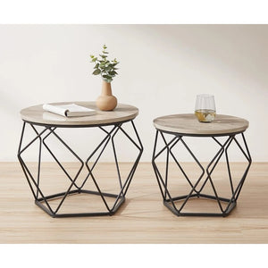 2-Piece Round Coffee Tables with Removable Tops - Karrari