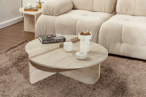 Stone-Effect Dual-Tier Sculptural Coffee Table - Karrari