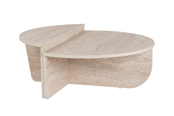 Stone-Effect Dual-Tier Sculptural Coffee Table - Karrari