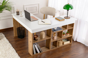 Modern Scandinavian Desk with Open Storage - Karrari