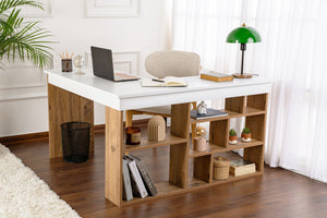 Modern Scandinavian Desk with Open Storage - Karrari
