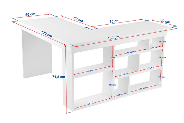 Modern Scandinavian Desk with Open Storage - Karrari