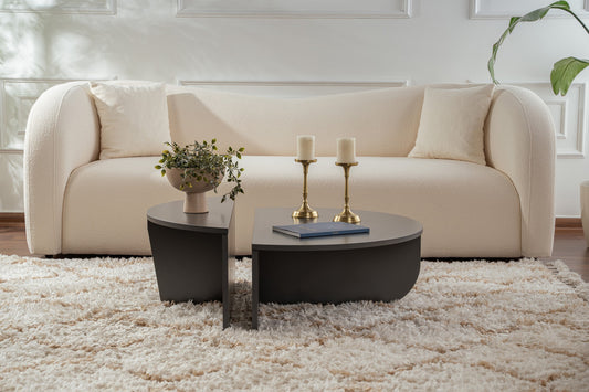 Modern Geometric Coffee Table – Minimalist, Anthracite Grey