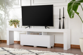 Modern White TV Unit - Enclave - Natural White