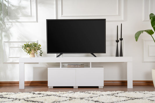 Modern White TV Unit - Enclave - Natural White