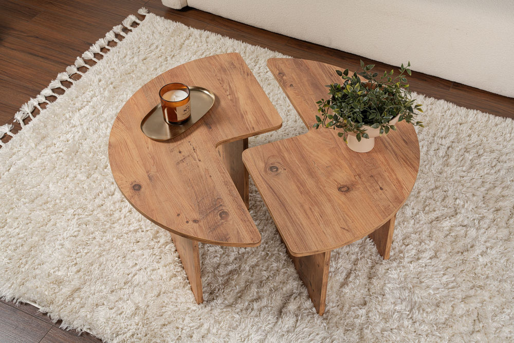 S-Curve Coffee Tables – Natural Oak - Karrari