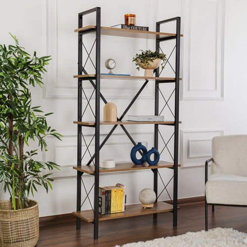 Industrial 5-Tier Bookshelf - Karrari