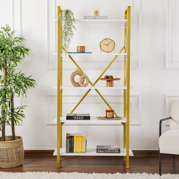 Modern Glam 5-Tier Bookshelf - Karrari