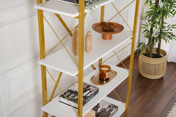 Modern Glam 5-Tier Bookshelf - Karrari