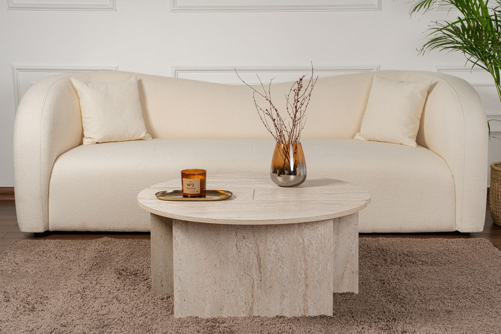 S-Curve Coffee Tables – Travertine Stone - Karrari