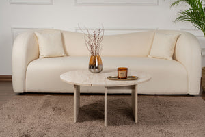 S-Curve Coffee Tables – Travertine Stone - Karrari