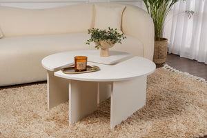S-Curve Coffee Tables – Soft White - Karrari