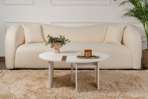 S-Curve Coffee Tables – Soft White - Karrari