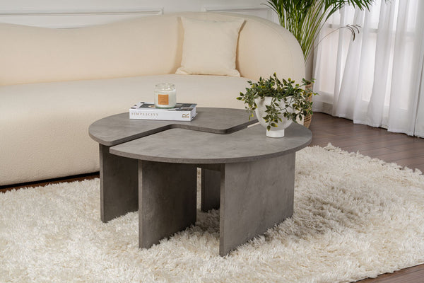 S-Curve Coffee Tables – Concrete Grey - Karrari