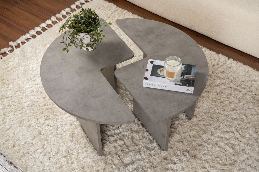 S-Curve Coffee Tables – Concrete Grey - Karrari