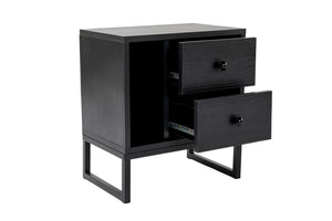 Bedside Table with Shelf & 2 Drawers - Karrari