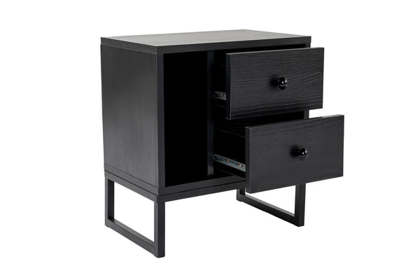 Bedside Table with Shelf & 2 Drawers - Karrari