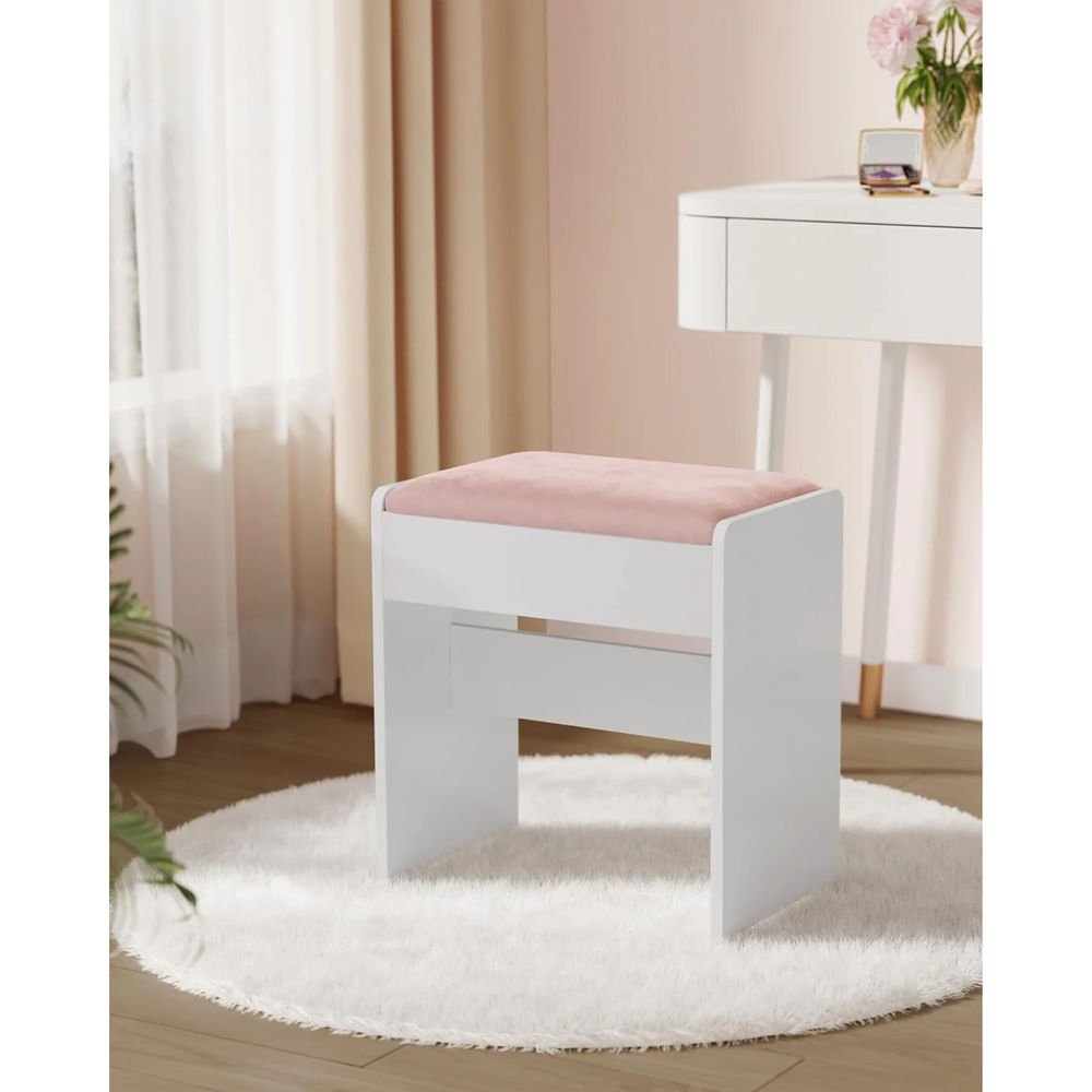 Velvet Makeup Stool with Non-Slip Foot Pads - Karrari