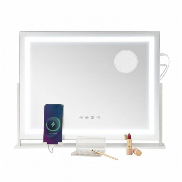 Makeup Mirror with Lighting - Matte White - Karrari
