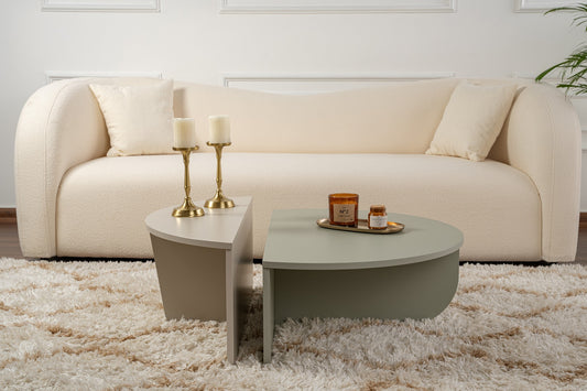 Contemporary Two-Tone Geometric Coffee Table – 