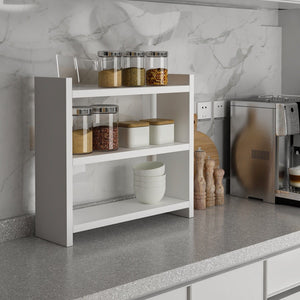 Compact White Kitchen Spice & Utility Shelf - Karrari