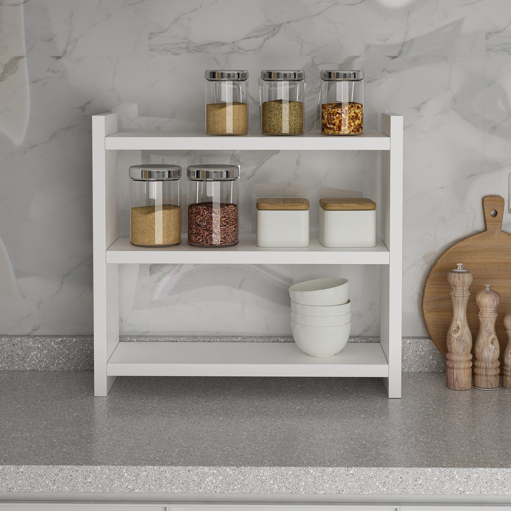 Compact White Kitchen Spice & Utility Shelf - Karrari