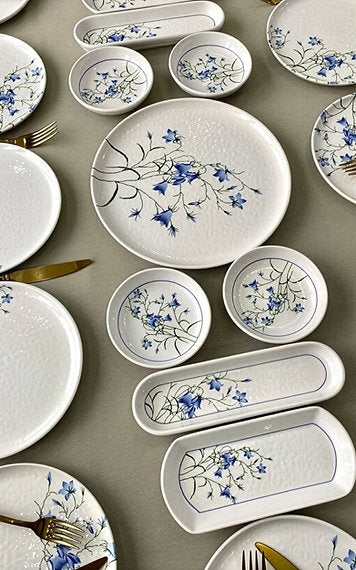 Seed Blue Dinner Plate Set (Set of 21) White-Blue